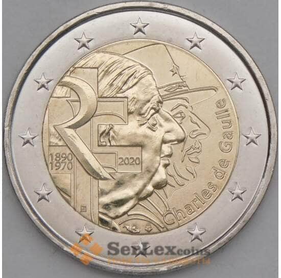Франция 2 евро 2020 UNC Шарль де Голль арт. 21758