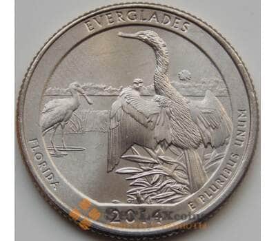 Монета США 25 центов 2014 25 Национальный парк Эверглейдс P арт. 7032