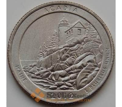 Монета США 25 центов 2012 13 парк Акадия P арт. 7034