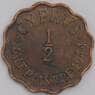 Кипр монета 1/2 пиастра 1944 КМ22а XF арт. 42203