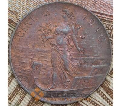 Италия 2 чентезимо 1916 КМ41 XF лак со стороны портрета арт. 41734