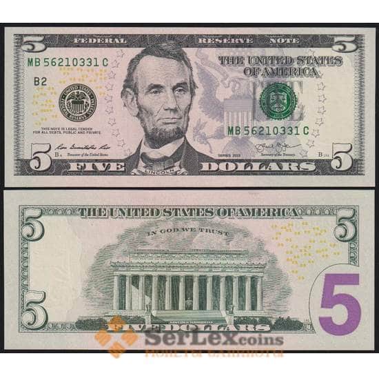 США банкнота 5 долларов 2013 Р539 UNC В - Нью Йорк арт. 48381