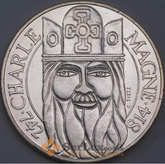 Франция 100 Франков 1990 КМ982 UNC Карл Великий арт. 40411
