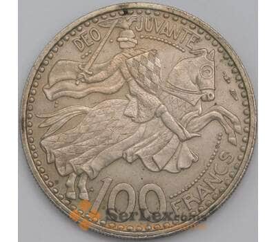 Монако монета 100 франков 1950 КМ133 XF точки арт. 43175