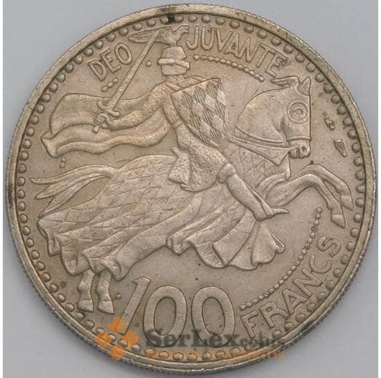 Монако монета 100 франков 1950 КМ133 XF точки арт. 43175