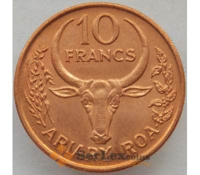 Монета Мадагаскар 10 франков 1991 КМ11a UNC (J05.19) арт. 15716
