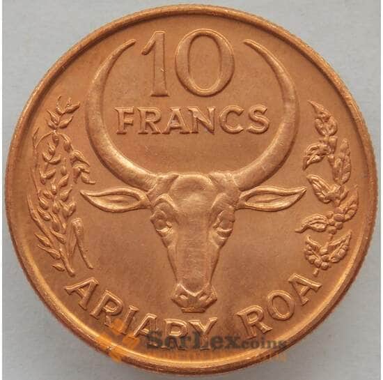 Мадагаскар 10 франков 1991 КМ11a UNC (J05.19) арт. 15716