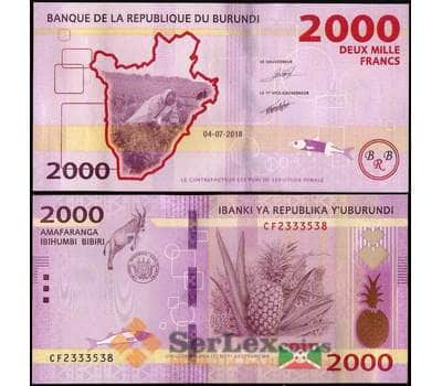Банкнота Бурунди 2000 франков 2018 Р52 UNC арт. 29144