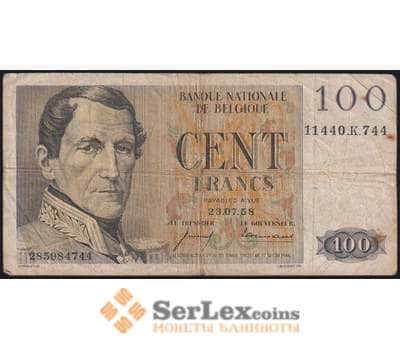 Бельгия банкнота 100 франков 1958 Р129 VG арт. 48289