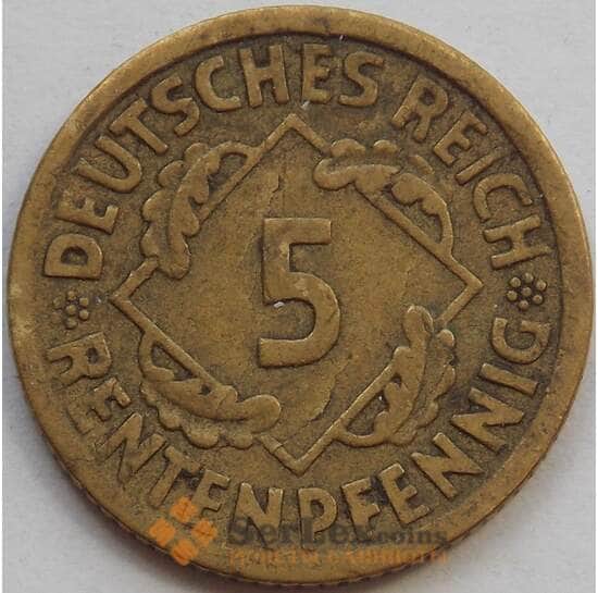 Германия 5 пфеннигов 1924 А КМ39 VF (J05.19) арт. 15051