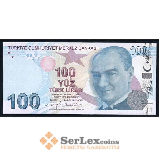 Турция 100 лир 2009(2022) Р226е UNC арт. 52282
