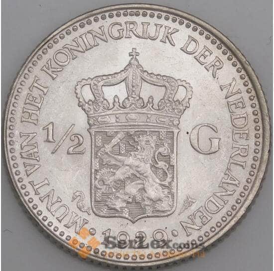 Нидерланды монета 1/2 гульдена 1929 КМ160 UNC арт. 14122