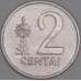 Литва 2 цента 1991 КМ86 UNC арт. 53325