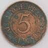 Сейшельские острова монета 5 центов 1948 КМ7 F арт. 42162