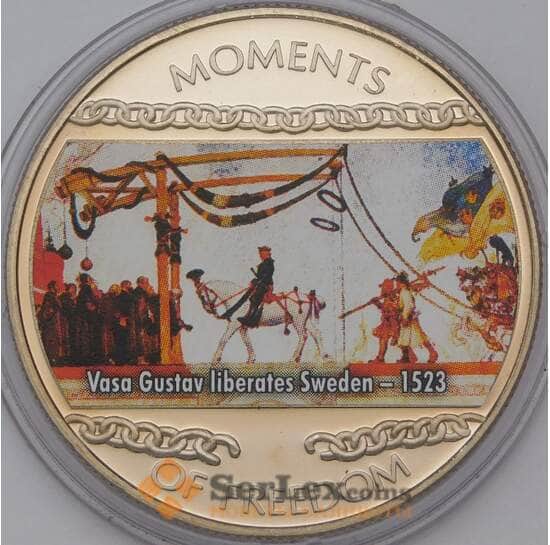Либерия 10 долларов 2004 BU Освобождение Швеции Густавом Васой арт. 31443