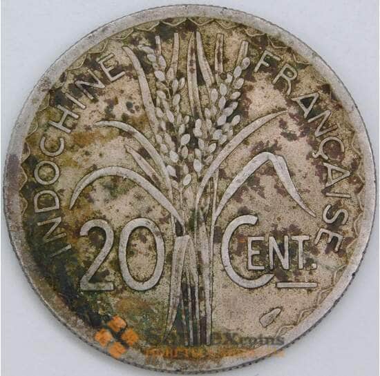 Французский Индокитай 20 сантимов 1939 КМ23а F арт. 57314