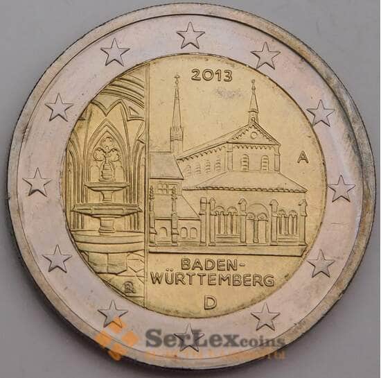 Германия 2 евро 2013 КМ314 D UNC Монастырь Маульбронн арт. 46805