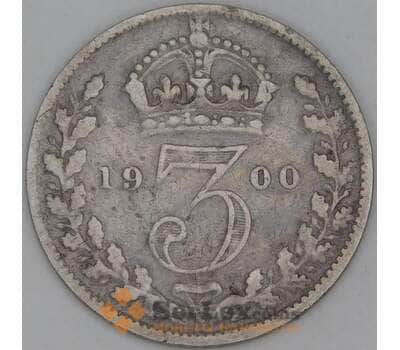 Великобритания 3 пенса 1900 КМ777 F арт. 53733
