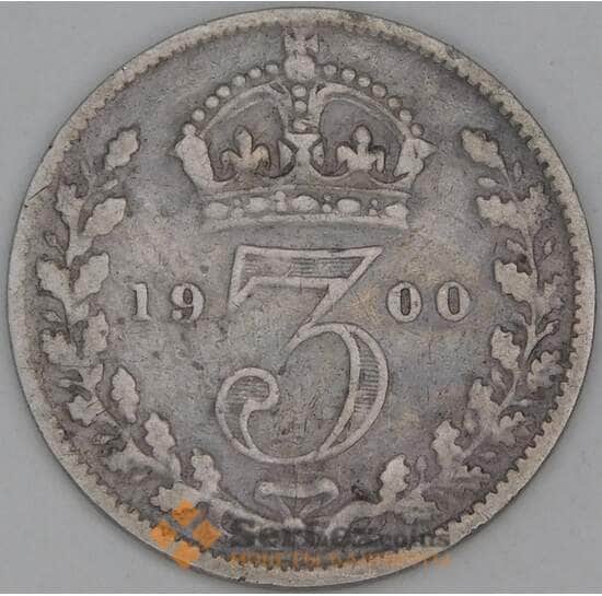 Великобритания 3 пенса 1900 КМ777 F арт. 53733