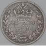 Великобритания 3 пенса 1900 КМ777 F арт. 53733