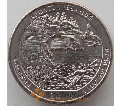 Монета США 25 центов 2018 UNC 42 парк Апостольские острова Р арт. 11722