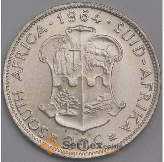 Южная Африка ЮАР монета 20 центов 1964 КМ61 aUNC арт. 42121