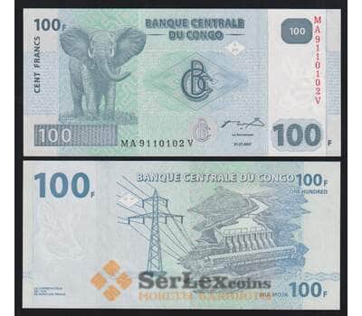 Конго 100 франков 2007 Р98а UNC Hôtel des Monnaies, Kinshasa арт. 52422