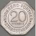 Германия Нюрнберг 20 пфеннигов 1921 Proof VESTNER TOR (j05.19) арт. 19951