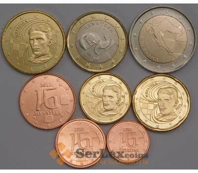 Хорватия набор монет 1 2 5 10 20 50 евроцентов 1 и 2 евро 2023 (7 шт.) UNC арт. 40750