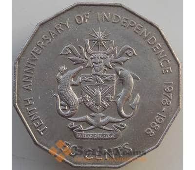 Монета Соломоновы острова 50 центов 1988 КМ23 AU Независимость арт. 13996