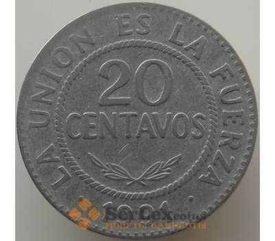 Монета Боливия 20 сентаво 1991 КМ203 VF арт. 9155
