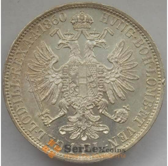 Австрия 1 флорин 1860 А КМ2219 UNC Серебро (J05.19) арт. 14838