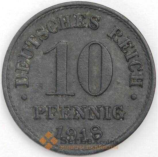 Германия 10 пфеннигов 1918 КМ26 XF арт. 38951