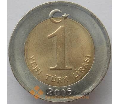 Монета Турция 1 лира 2005 КМ1169 UNC (J05.19) арт. 15296