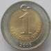 Монета Турция 1 лира 2005 КМ1169 UNC (J05.19) арт. 15296