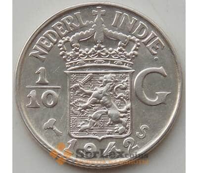 Монета Нидерландская Восточная Индия 1/10 гульдена 1942 S КМ318 UNC арт. 13017