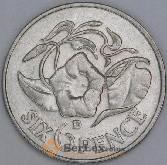 Замбия 6 пенсов 1966 КМ6 XF арт. 55303