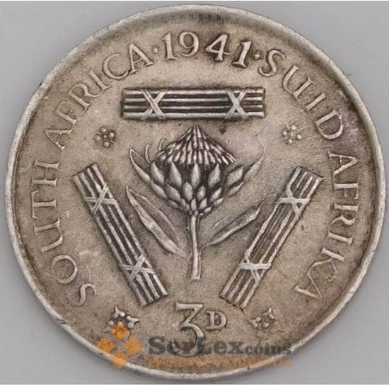 Южная Африка ЮАР монета 3 пенса 1941 КМ26 VF арт. 45752