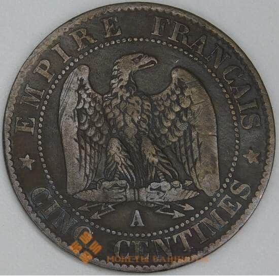 Франция 5 сантимов 1856 А КМ777 VF арт. 54911
