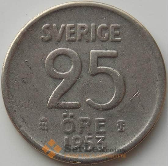 Швеция 25 эре 1953 TS КМ824 XF арт. 11892