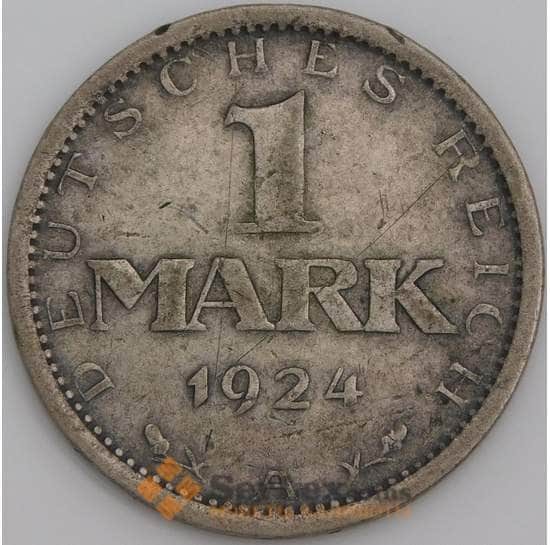 Германия монета 1 марка 1924 А КМ42 VF  арт. 14784