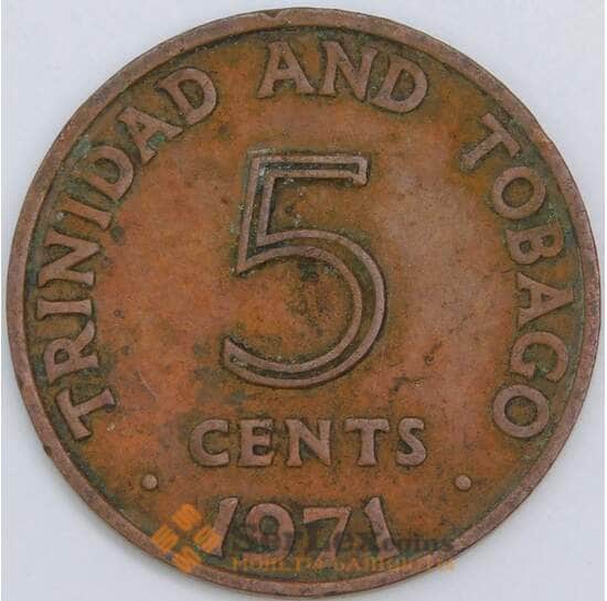 Тринидад и Тобаго 5 центов 1971 КМ2 VF арт. 57541