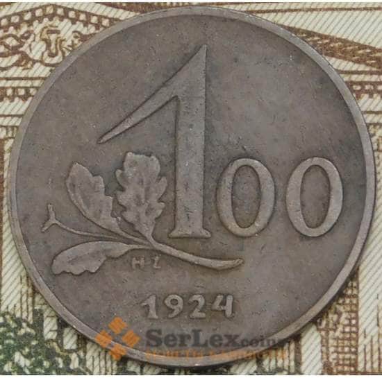 Австрия 100 крон 1924 КМ2832 XF арт. 38532