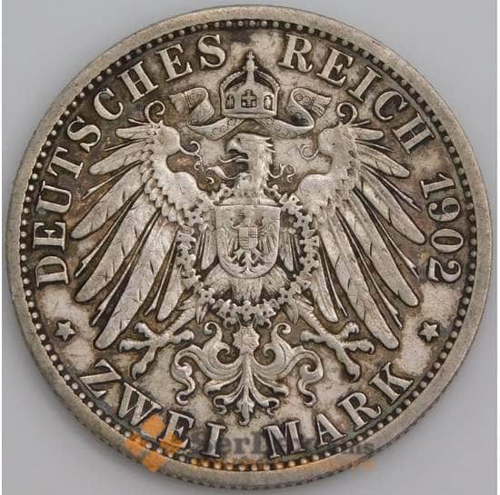Германия Пруссия монета 2 марки 1902 КМ522 XF арт. 47660