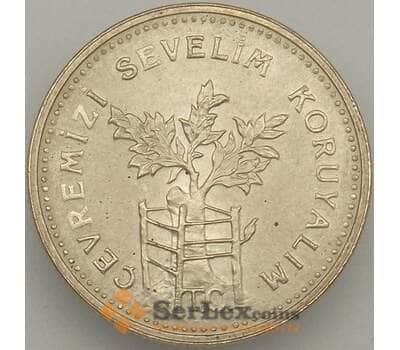 Монета Турция 1000 лир 1990 КМ996 UNC Охрана окружающей среды (J05.19) арт. 18083