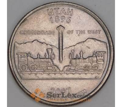 США 25 центов 2007 Р КМ400 Юта XF арт. 52941