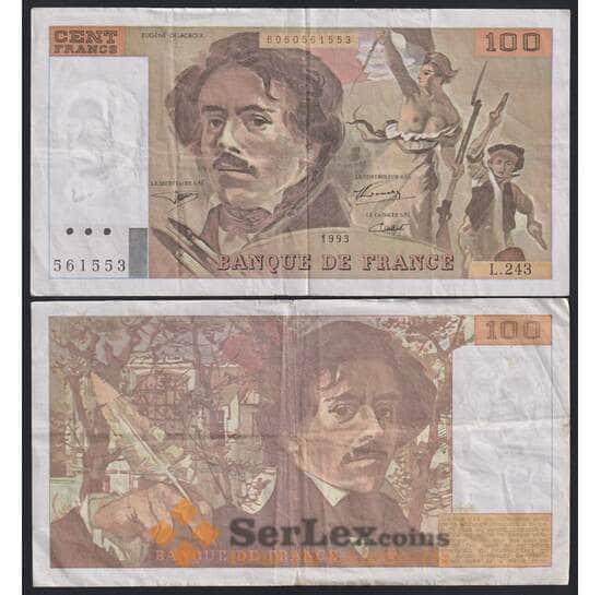 Франция 100 франков 1993 Р154 VF арт. 42583