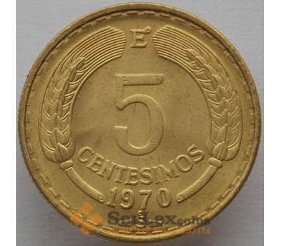 Монета Чили 5 сентесимо 1970 КМ190 UNC (J05.19) арт. 15235