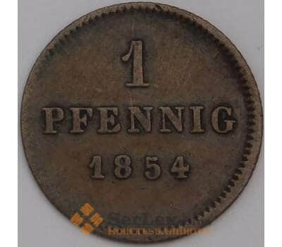 Монета Германия - Бавария 1 пфенниг 1854 КМ797 XF арт. 40211