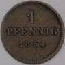 Германия - Бавария 1 пфенниг 1854 КМ797 XF арт. 40211